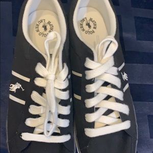 Black and white polo sneakers
